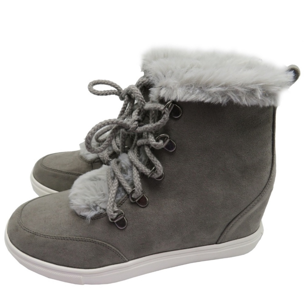 MADDEN GIRL Pulley Faux-Fur Wedge Sneakers